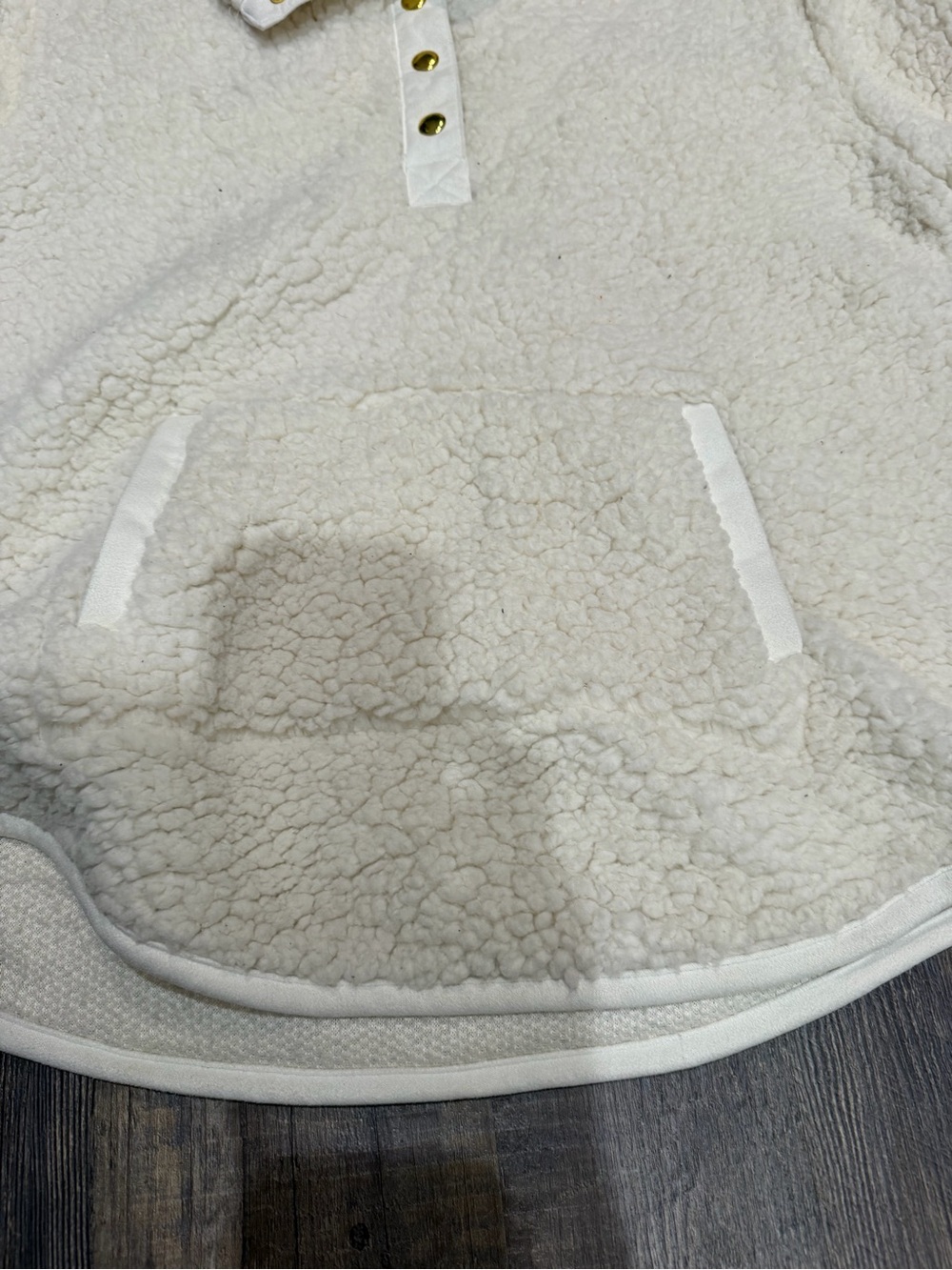 Ruby Rd. Cream Sherpa Snap-Front Pullover - Picture 3 of 5